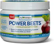 Nu-Therapy Power Beets, Super Concentrated Circulation Superfood, Dietary Supplement – Delicious Acai Berry Pomegranate Flavor – Non-GMO Beet Juice Powder, 30 Servings