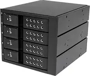 StarTech.com 4 Drive Bay Aluminum Trayless Hot Swap Mobile Rack Backplane with Fan and Lock for 3.5in SAS II/SATA III - 6 Gbps Hard Drive (HSB4SATSASBA)
