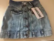 Moschino H&M H&MOSCHINO TV Rock Skirt Jeansrock Denim Jeremy Scott EUR 34 US 2