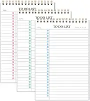 KAICN To Do List Notepad, Undated Daily Planner Notepad With To Do List Notebook Checklist Spiral Waterproof for Office Supplies, School Planner, 3 Pack, 52 Sheets/Pack, 5.5''x8.3'' A5 Size