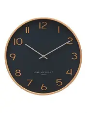 [One Six Eight London] WALLACE Silent Wall Clock 53cm in Petrol Blue
