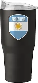 Logo Brands Argentina Men's National Soccer 30 oz Tumbler -Powder Coated-Stainless Steel– Leak-Resistant, Keeps Drinks Hot/Cold for Hours – Everyday Use