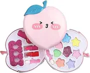 Kids Play Makeup, Princess Dress Up Game, Kids Cosmetics Sets for Girls, Peach Box Play Make Up Birthday Holiday Parties Supplies for Kids Girls