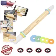 Ideal Gift for Bakers: Adjustable Rolling Pin with Colorful Thickness Rings