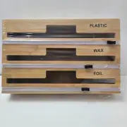 Bamboo Roll Organizer Dispenser Holder Foil, Plastic Wrap, Wax Drawer/wall Mount