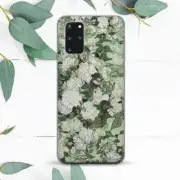 Vintage Sage Green Flowers Retro Case For Samsung Note 20 S20 S21 S22 S23 S24 FE