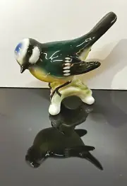9942956-ds Wagner&Apel Porcelain Figurine Bird Blue Tit H8cm