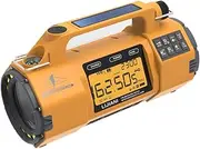 Emergency FM/AM/SW Weather Radio, Big Flashlight/Speaker,Type-C,Sleep Timer Alarm Clock, Solar Hand Crank Charge, 5000mAh Replaceable Battery,Cell Phone Charger Hurricane Survival kit