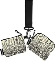 [Caihoyu] Spring Flowers Daffodil Iris Succulent Plants Women's Coin Pouches Card Holder Large Capacity Wristlet Wallet Key Holder with Zipper Coin Pocket for Ladies Girls 2 Packs, Multicolor, 4.13"(L) x 3.5"(W