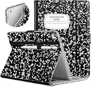 [DTTO] for iPad 9.7 Inch 5th/6th Generation 2018/2017 Case with Apple Pencil Holder, Premium Leather Folio Stand Cover Case for Apple iPad 9.7 inch, Also Fit iPad Pro 9.7/Air 2/Air - Composition Book