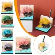 3D Notepad Treehouse Calendar Memo Pad Block Notes H7 Y1 Offices Christmas M8O2