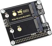 TUOPUONE PCIe to 2-ch M.2 Adapter Compatible with Raspberry Pi 5 Compatible with 2230/2242 Size NVMe Solid State Drive RPi 5 M.2 HAT