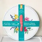 The Pioneer Woman 13” Presentation Hostess Cheese Board with Knife - Pink Floral