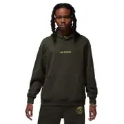 Nike PSG X Jordan Mens Wordmark Fleece Pullover Hoodie - Green