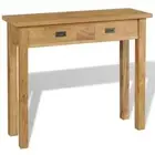 Solid Teak Wood Console Table Hallway Entry Wooden Display Shelf Drawers