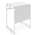 Foldable Drop Leaf Dining Table Compact Work Desk for Small Spaces White