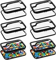 6 Packs Toy Storage Bags, Clear PVC Toy Storage Bags with Zippered, Waterproof Toy Bags for Board Games, Handheld Toy Storage Organizer for Building Blocks Board Games Toys