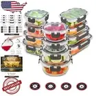 24-Piece Leak-Proof Borosilicate Glass Containers - Safe for Microwave & Oven