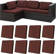 8Pcs Stretch Patio Cushion Covers,Outdoor Couch Covers Replacement,Outdoor Couch & Sofa Slipcovers,for Patio Furniture Cushion Covers,Washable Reusable Furniture Protector (Light Coffee,Cover Only)