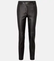 [Joseph] Joseph Coleman mid-rise leather pants AU 10 black