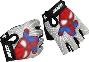 [HSKRKOW] Speidermann Meteor Children's Cycling Gloves 2-10 Years, 1 Pair of Cycling Gloves, Bike Gel, BMX Gloves for Boys (Grey, C)