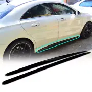 Fit For Mercedes BENZ C117 W117 Extension Side Skirts Cover Painted Black