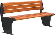 Outdoor Park Bench Dark Brown Park Outdoor Bench Wooden Double Backrest Stainless Steel Outdoor Benches Patio Patio Garden Bench(Medium)
