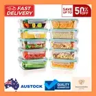 10 Pack Airtight Glass Food Storage Containers 1040ML, Meal Prep, Lunch Box