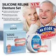 Silicone Denture Kits Veneers Dental Tooth Cover Snap False Teeth Set AU