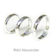 925 Sterling Silver Shiny Bling Hammered Children Rings
