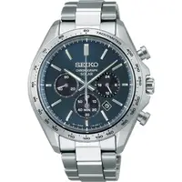 在飛比找momo購物網優惠-【SEIKO 精工】太陽能 簡約時尚三眼計時腕錶/SK027