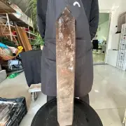 18.37LB Natural smoked crystal tower symbiotic polishing and healing 8350g
