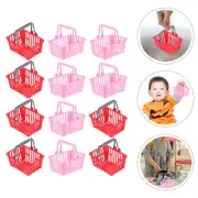 12 Pcs Mini Shopping Basket Stackable Baskets for Storage Toys Carts Groceries