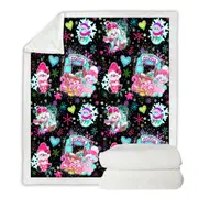 Christmas Winter Colorful Snowman Pattern Throw Blanket