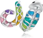 [Teleye] Chameleon Charm 925 Sterling Silver Charm Fits For Pandora Bracelet Necklace,BSC966, Cubic Zirconia, Created Cubic Zirconia