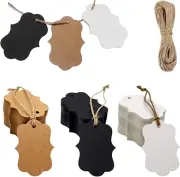Tuoyi 300 Pieces Blank Gift Tags with String,Double-Sided Kraft Paper Blank F...