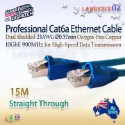 High Speed 10GbE Cat6a RJ45 Shielded OFC Straight pin SFTP Ethernet Cable 15m