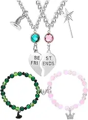 [Generic] Wicked Friendship Matching Bracelets Crown Witch Hat Matching Bracelets And Necklaces - Crown & Witch Hat Bracelets - Teacher Valentine Gifts
