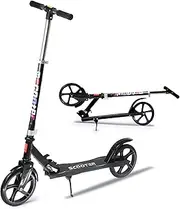 [XIULIUU] Kick Scooter for Kids, Teens & Adults, Max Load 100KG, Foldable, Lightweight Kids Scooter with Height Adjustable Handlebars, Commuter Adult Scooters with Foot Brake