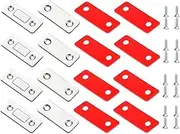 Cabinet Magnetic Catch 8 Pack Ultra Thin Door for Drawer Magnets Adhesive Latch Closures,Closing Closer,Drawer, Wardrobe(Silver)