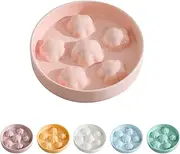 Ceramic Cat Slow Feeder Bowl - Anti Vomiting, Pastel Tones, Fun Maze Cat Dish - Dishwasher Safe, 6 OZ, Pale Pink