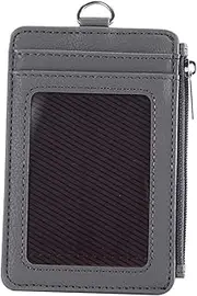 OHPHCALL Multifunctional Pu Cards Pack Protective Sleeve for Daily Use Compact Wallet for School Work Shopping Grey Multi-Card Holder Design
