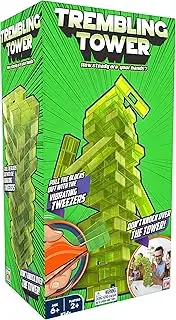 FOTORAMA Trembling Tower, The Ultimate Vibrating Stacking Game, Pull Blocks Out with Vibrating Tweezers, Extra Challenge, Precision & Fine Motor Skills, Keep Steady or Tumble Down, Players 2+, Ages 6+