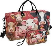 [YMXFXP] Animal Farm Board Duffle Bag for Travel, Gym Bag with Multiple Interior Pockets for Men Women Overnight Purse Included 20.5 x 1.9 x 13.8 In, Multi, one size