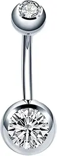 [RGEVGER] Belly Bar, Titanium Belly Button Bars, Hypoallergenic Piercing tool, Piericing Internally Thread tools, Solid Titanium Bar tool, Navel Piercing Navel Ring, Women Body Piercings Jewelry Clip