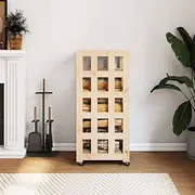 Log Holder with Wheels 40x49x110 cm Solid Wood Pine,Log Racks & Carriers 10.18KG-832327