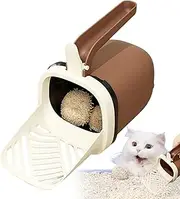 Moreeulsi Litter Box Scooper with Holder,Large Capacity Cat Scoop Holder | Portable Kitten Litter Shovel with Bracket and Waste Can for Pet Indoor Use, Easy and Efficient Cleaning
