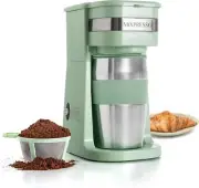 Mixpresso Personal Single Serve Coffee Maker & 14oz Travel Mug, Drip Green
