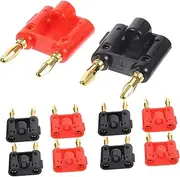 HOLIDYOYO 10Pcs Double Banana Connectors Plated Audio Jacks for Amplifiers Receivers Easy Connection Quick Installation Suitable for Various Audio Equipment