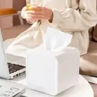 Plastic Square Napkin Box White/Pink Tissue Container Living Room